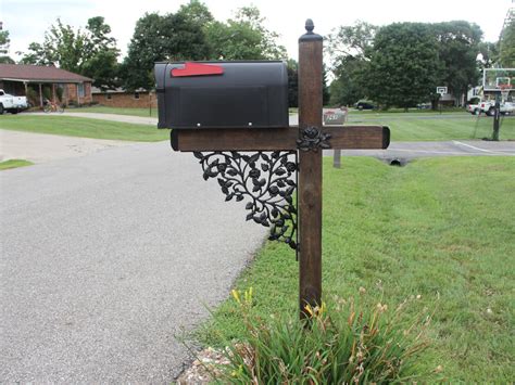 square metal mailbox post with vineyard bracket|mailbox brackets for sale.